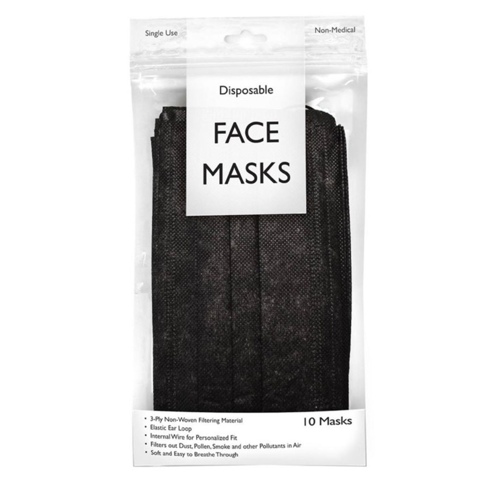 Distressed Black Disposable 3-Ply Face Masks